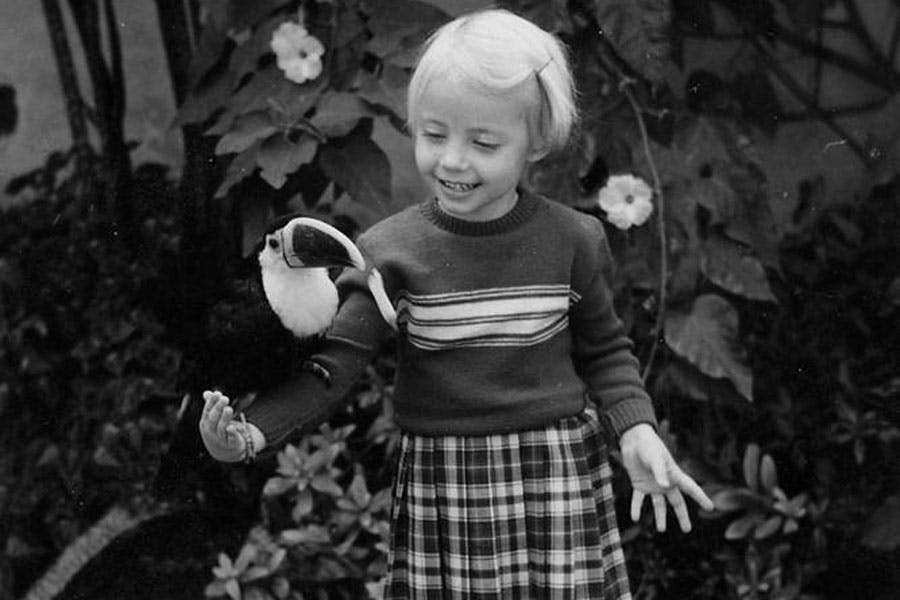 5 year old Juliane Koepcke with a White-throated Toucan (1959) 