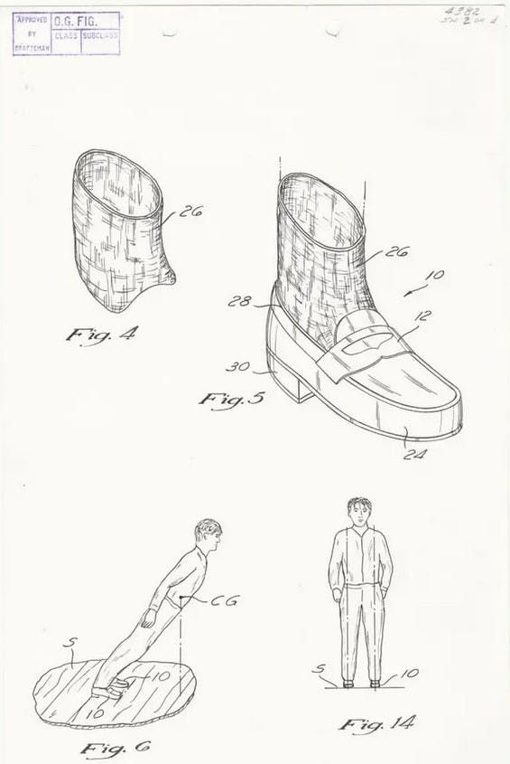 Diagrams from Michael Jackson's patent for the Anti-Gravity shoes 2