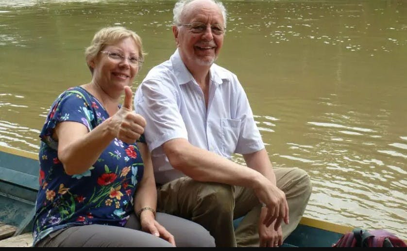 Dr. Juliane Diller and her husband in 2015 