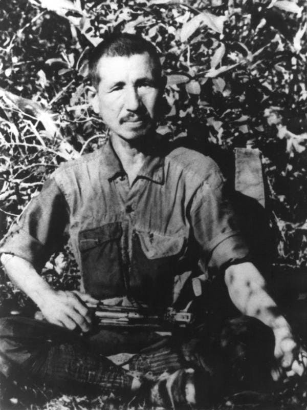 Hiroo Onoda in the jungles of Lubang Island. Date unkown.
