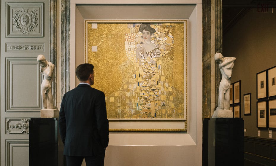 Klimt's painting in the gallery. 