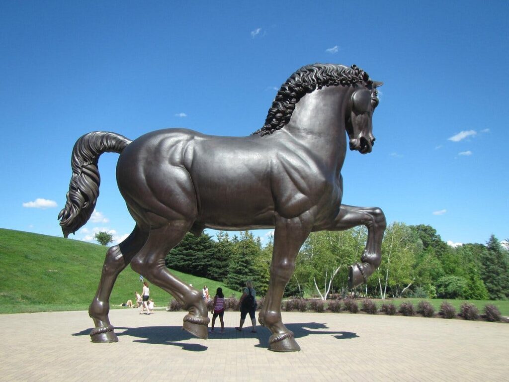 Leonardo's horse at Frederik Meijer Gardens and Sculpture Park in Grand Rapids, Michigan 