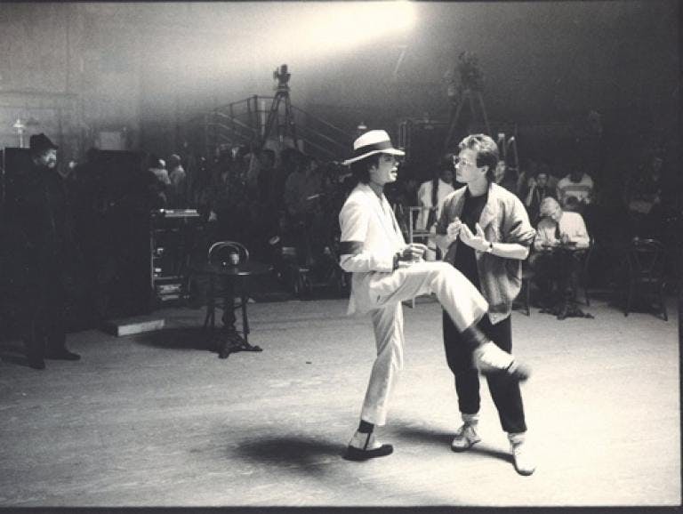 Michael Jackson on the set of Smooth Criminal Music VIdeo shoot