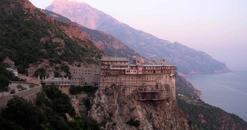 Monastery on Mouth Athos is recognized as a UNESCO heritage site
