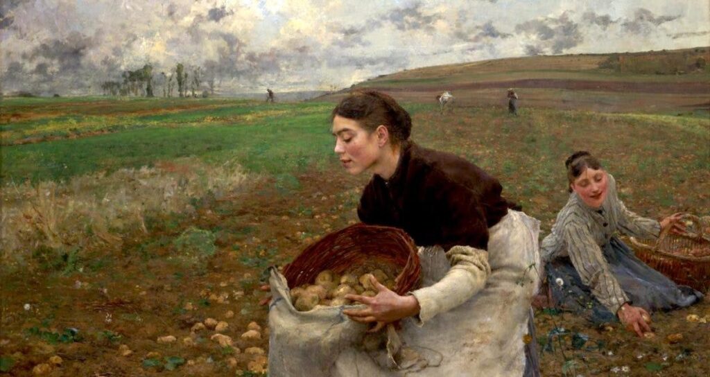 Painting by Jules Bastien-Lepage titled "October" 1878. Oil on Canvas.