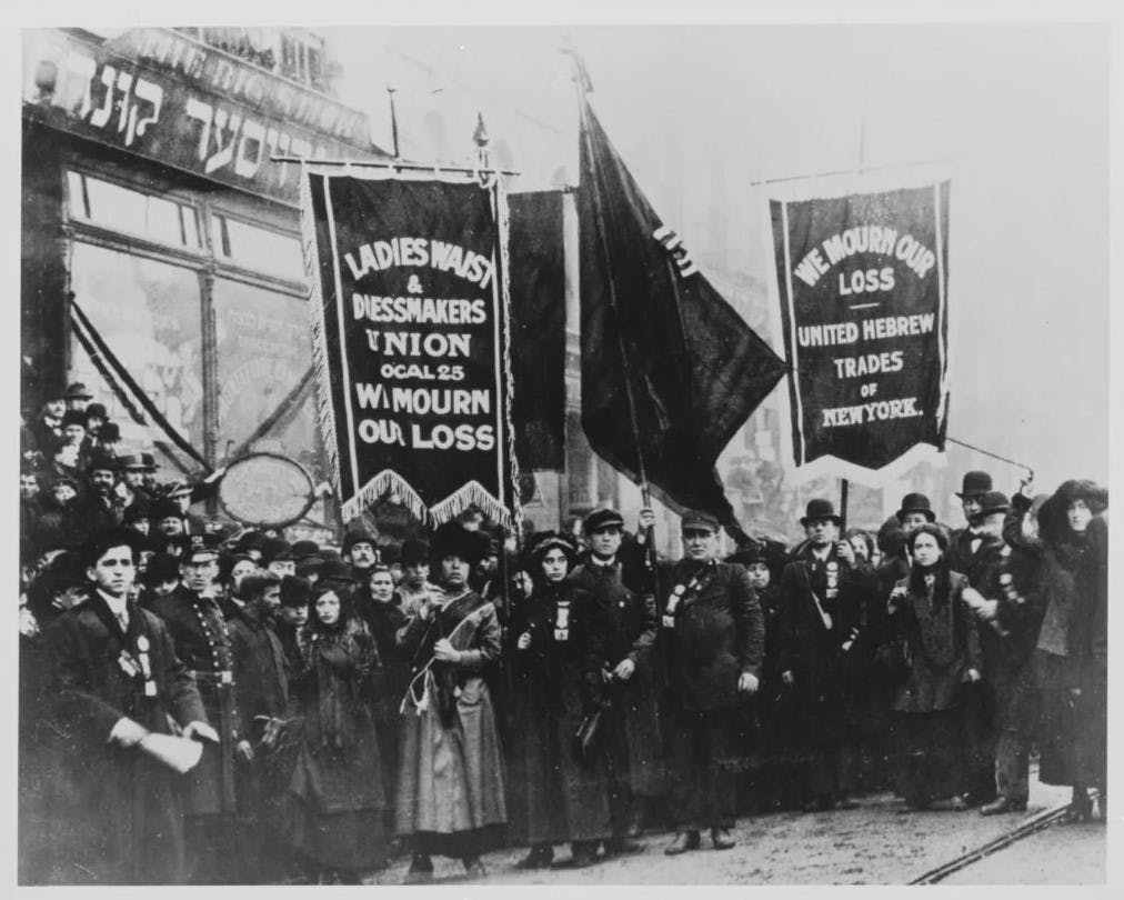 Protest after the Triangle Shirtwaist Factory fire, 4/5/1911.
​National Archives, General Records of the Department of Labor