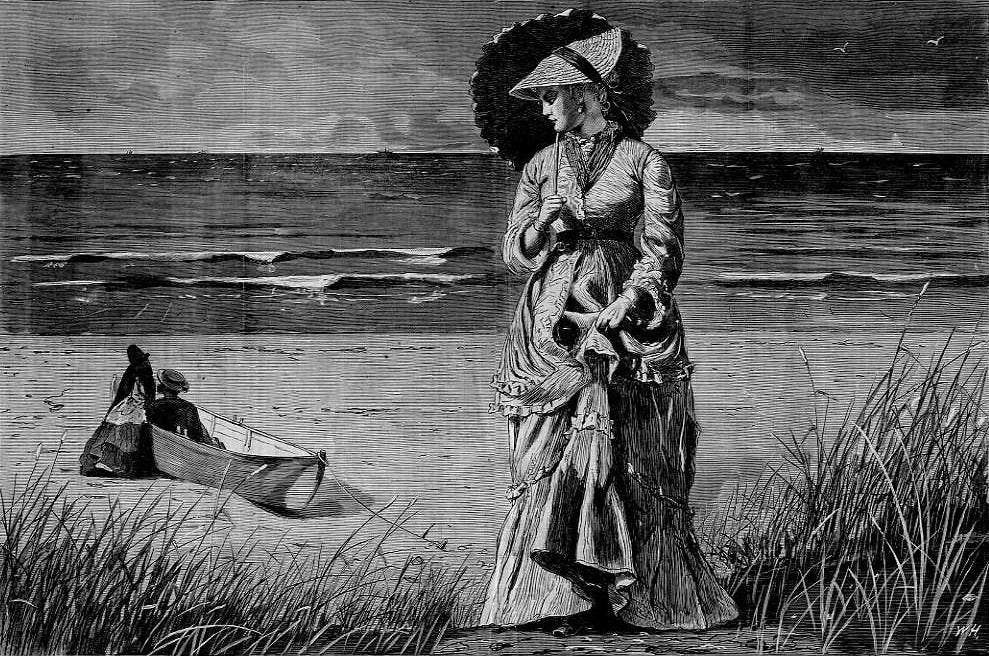 Two are Company, Three Are None, 1872, a wood engraving by Winslow Homer​ 
