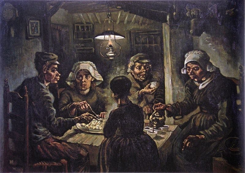 Vincent Van Gogh, The Potato Eaters, 1885. Credit- Wikimedia Commons.
